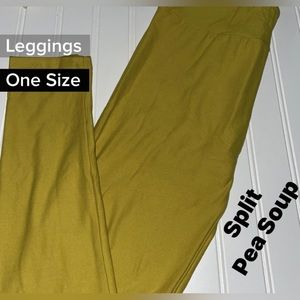 Lularoe Pea Soup Yellow Green Buttery Soft Leggings OS NEW